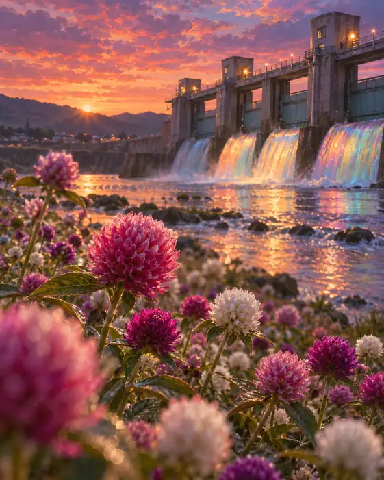 Rainbow Spillway and the Riverside Blooms