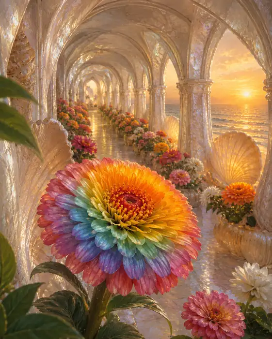 Corridor of Pearlescent Prisms