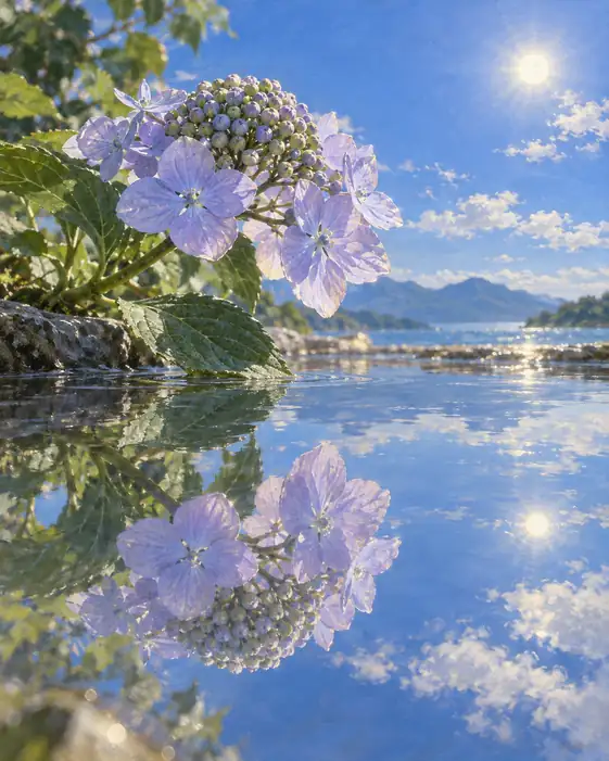 Flower Reflected in Azure Waters