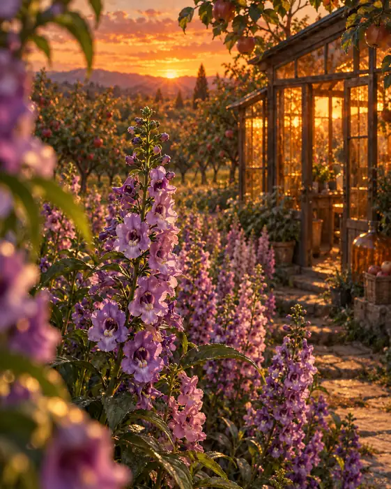 Sunset Across the Orchard Glass