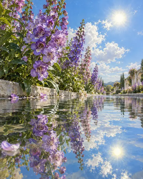 Where Sunbeams Plunge into the Pool