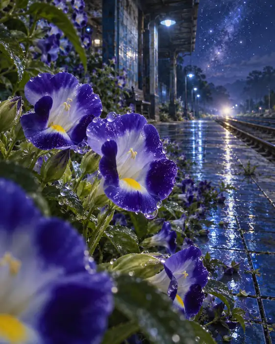 Midnight Express and Dewdrop Blooms