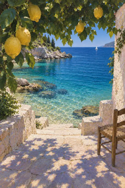 Lemon Terrace Overlooking the Mediterranean