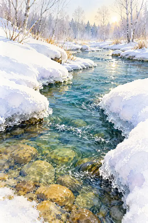 雪解けの朝をすくえば