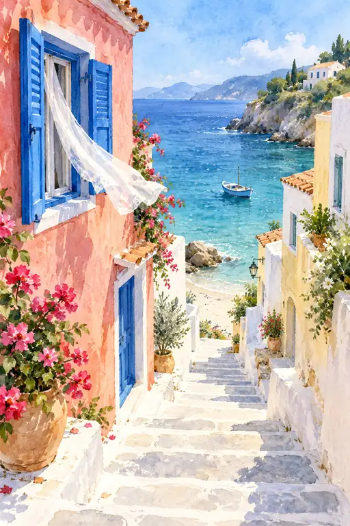 Sea Breeze through White Steps