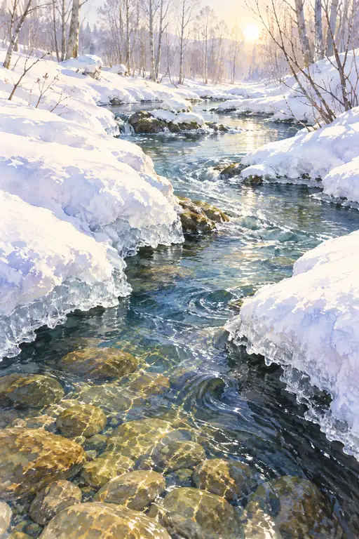 Golden Ripples upon Winter Stones