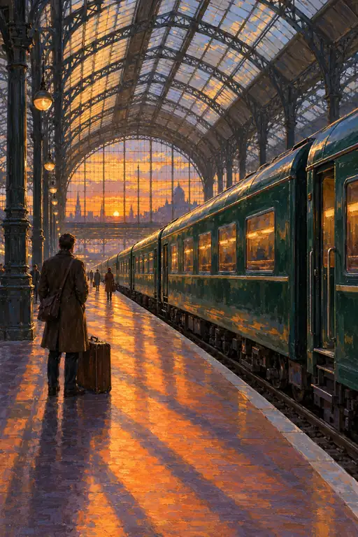 Platform Lit by the Parting Sun
