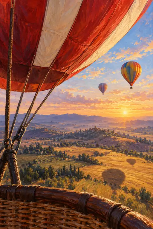 Golden Flight Over Tuscany