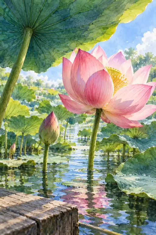 Canopy of Lotus and Summer Light