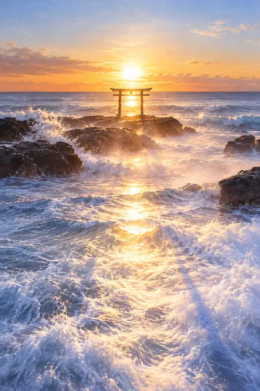 Embraced by the Golden Path of Waves