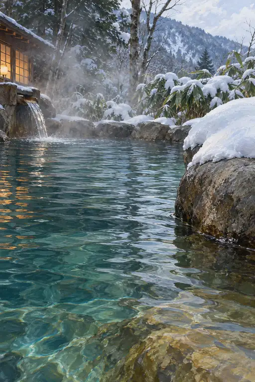 雪嶺に灯る湯の宿り