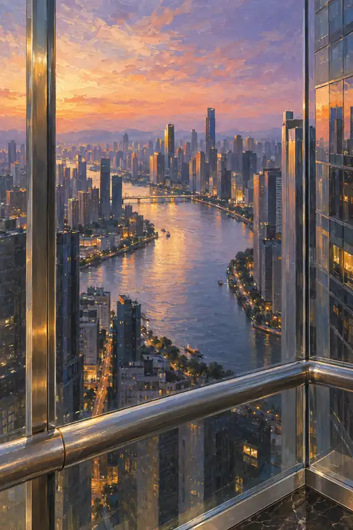 Sunset Over the River of Glass