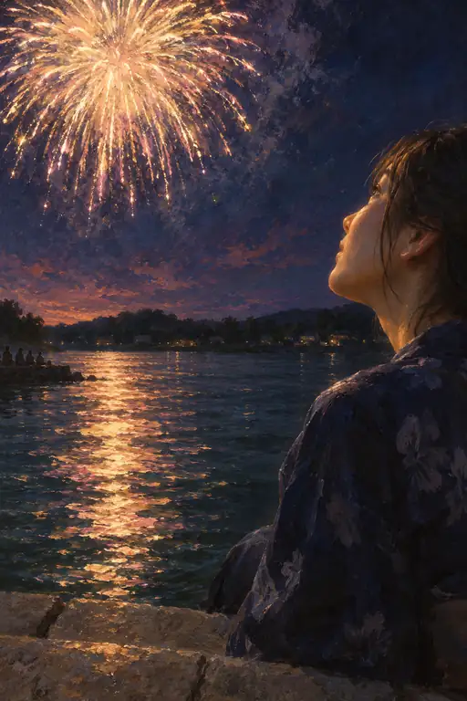 Sparks Across Her Summer Night
