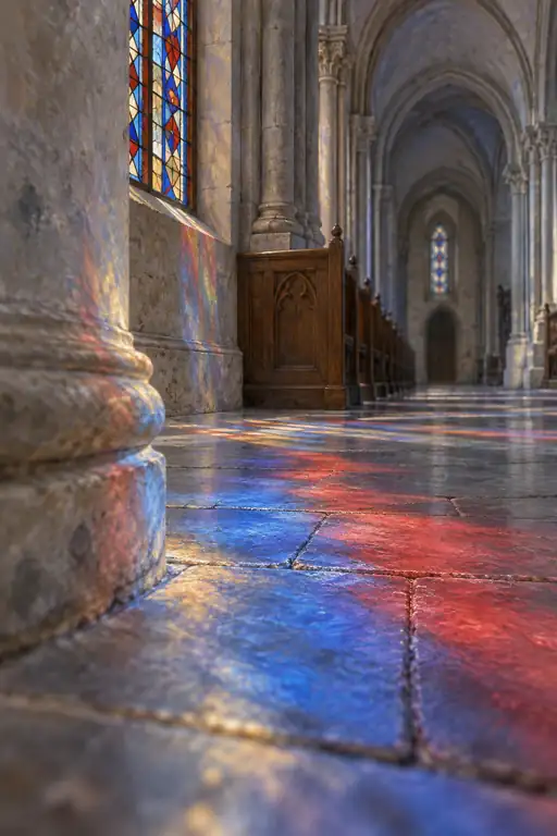 Painted Light on the Cathedral Flagstones