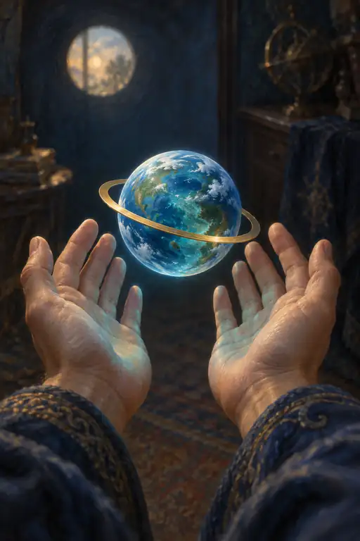 Prayer of the Azure Sphere Held in Hand