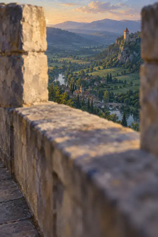 Twilight over the Ancient Valley through the Battlements