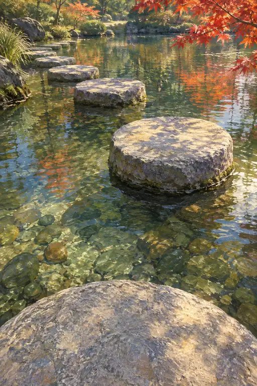 Stepping Stones Across the Autumn Mirror