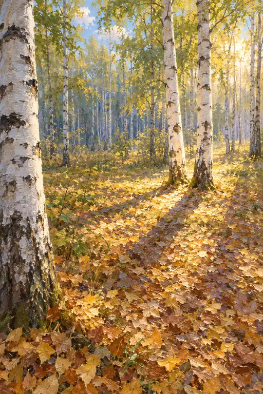 Golden Carpet of the Birch Grove