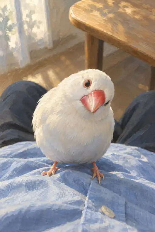 Inquisitive Feather on My Chest