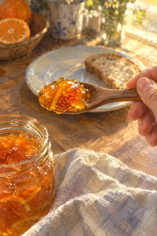 Amber Spoon in Morning Sunlight