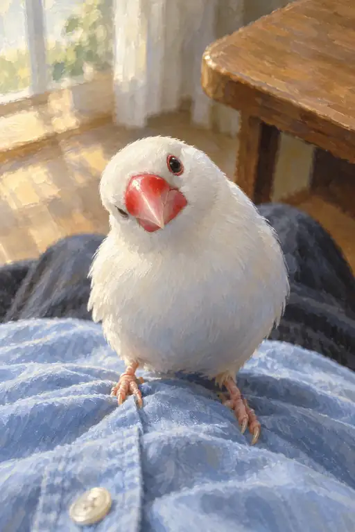 Crimson Beak in the Morning Glow
