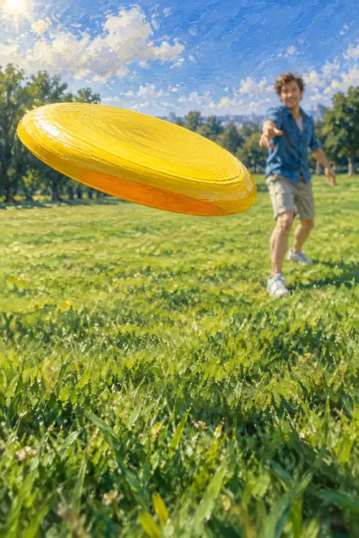 青草すれすれを駆ける黄色の軌道