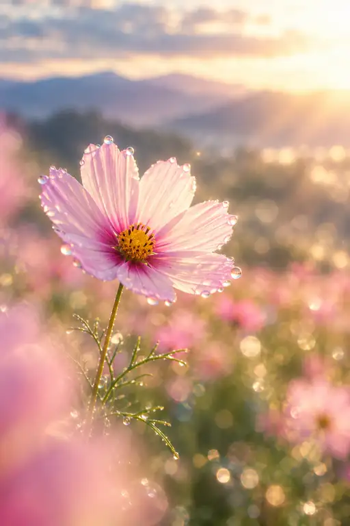 Dew Pearls upon the Pale Petals