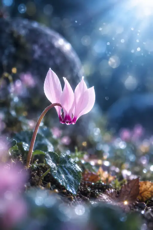 森の岩陰に掲げる桜色の祈り