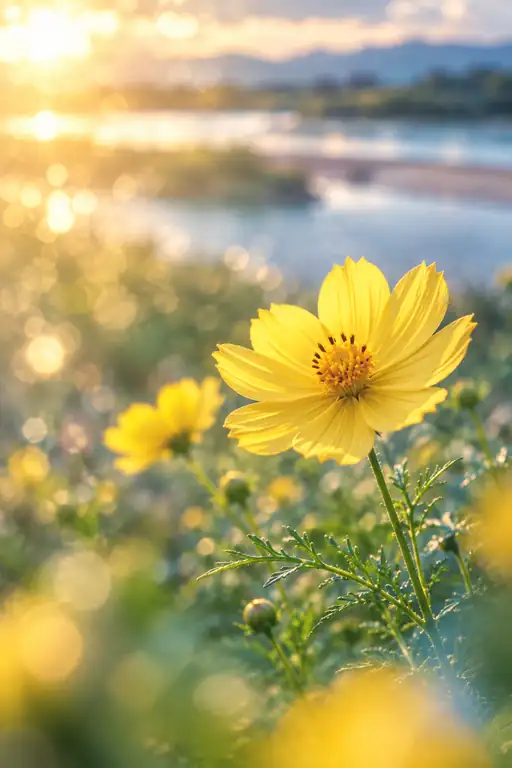 Golden Ripple by the Riverbank