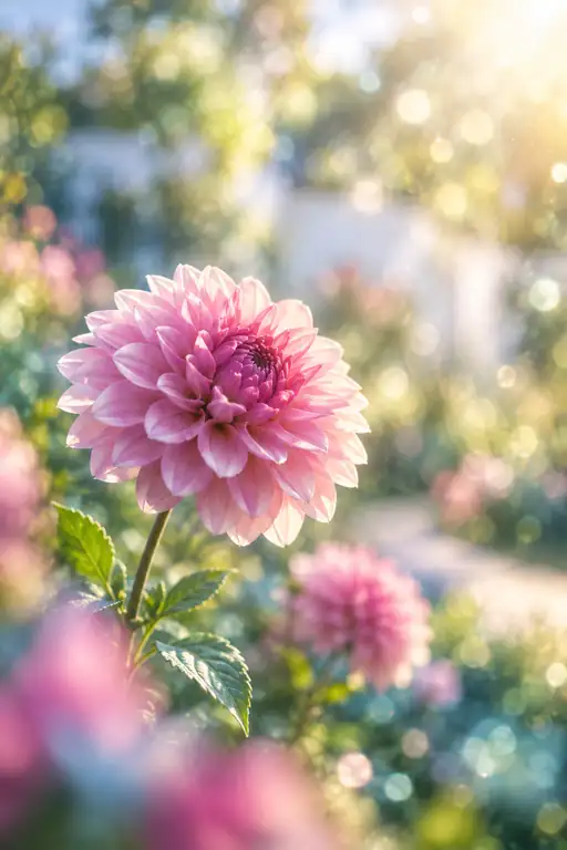 Rose Bloom Beside the White Wall
