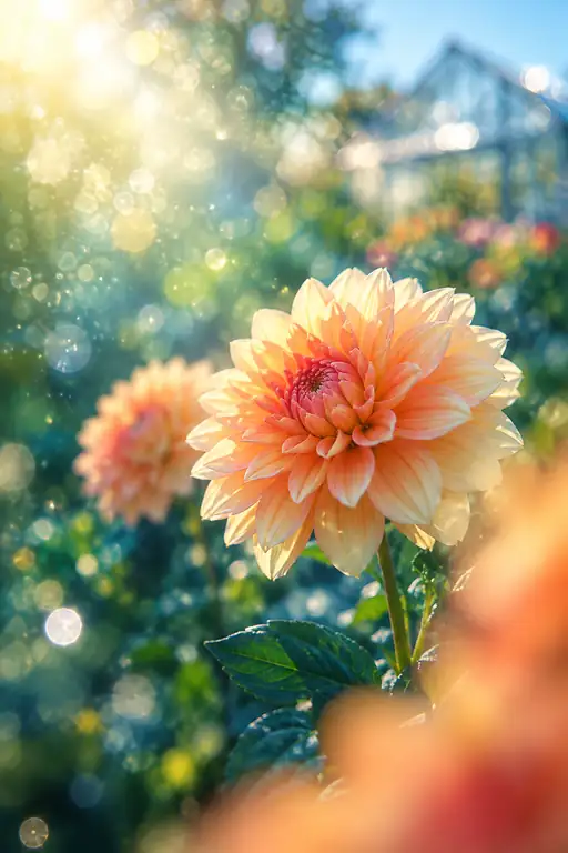 Golden Peach Beside the Glasshouse