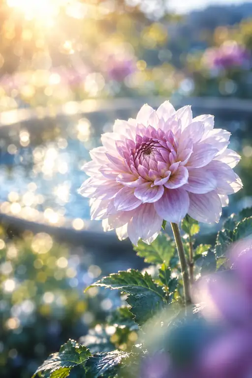 Halo of Lilac by the Fountain Pool