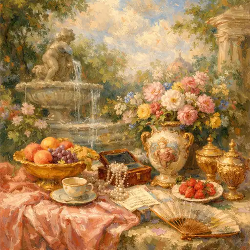 Rococo Dreams in the Sunlit Garden