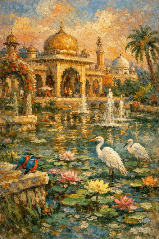 Golden Reflection of the Hidden Paradise