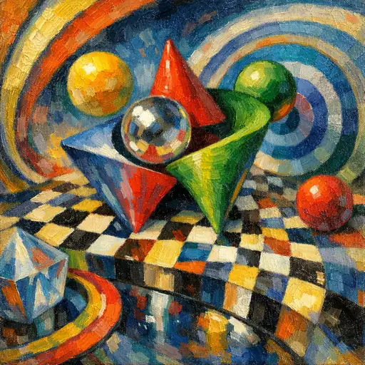 Swirling Illusion of Geometric Forms and Light