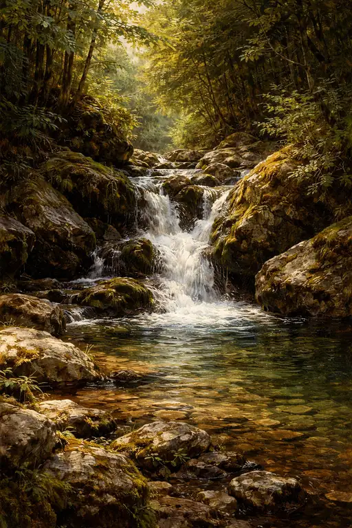 Echoes of Liquid Gold in the Emerald Silence