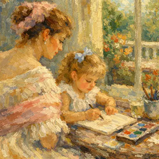 The Gentle Canvas of a Mother's Gaze
