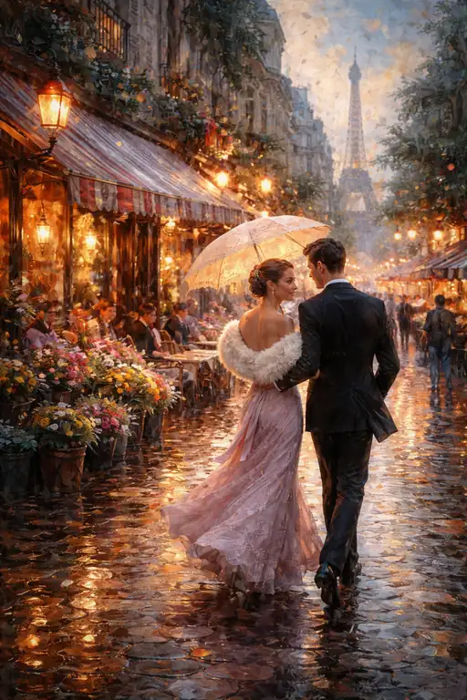 A Parisian Rain of Amber and Love