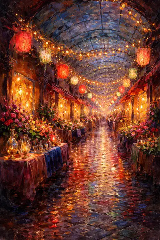 Where Lanterns Dance with Dreaming Flowers