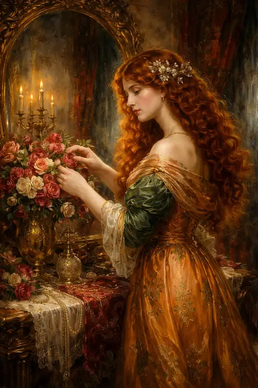 金色の鏡に咲くうたかたの薔薇