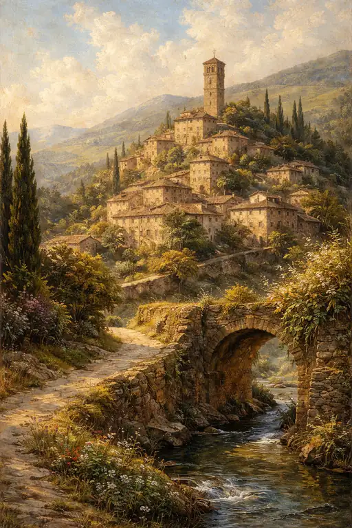 A Tuscan Lullaby in Stone and Sky