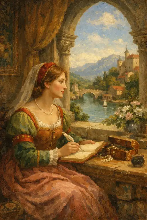 Whispers of the Quill by the Arched Window