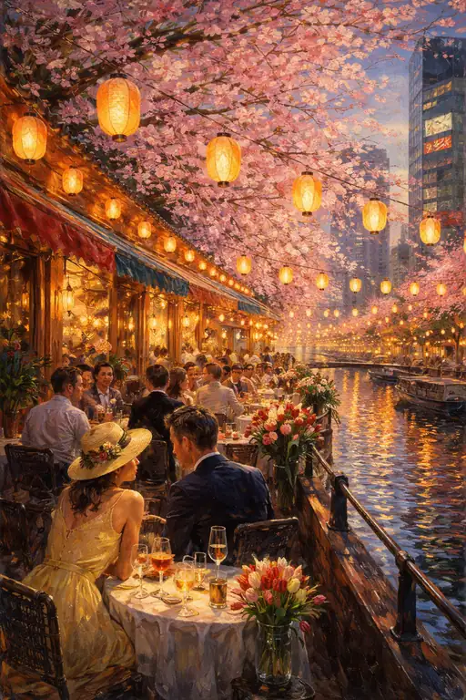 夜桜に溶ける吐息