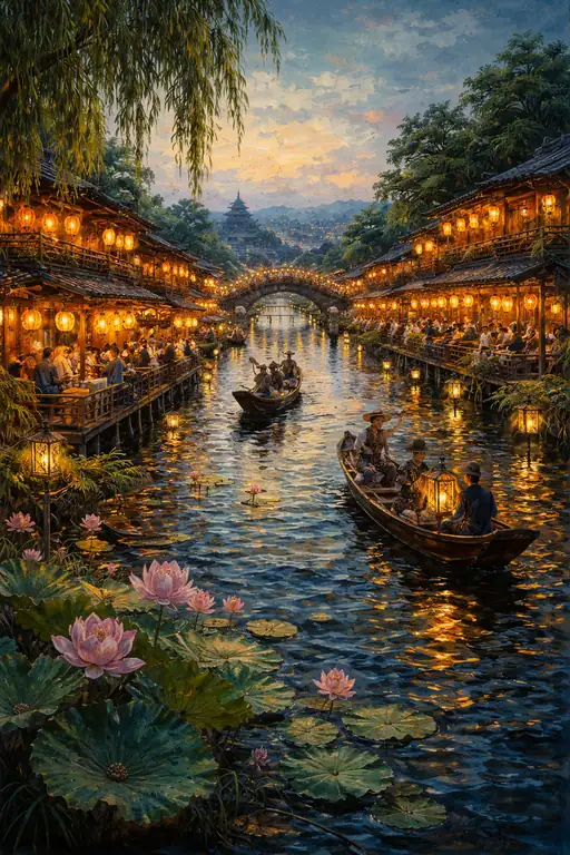 静寂の旅館、運河の影