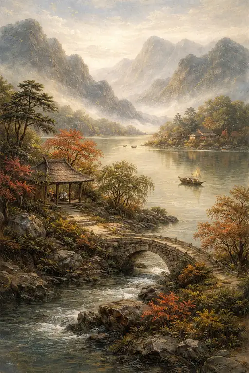 Autumn's Embrace on the Tranquil Lake