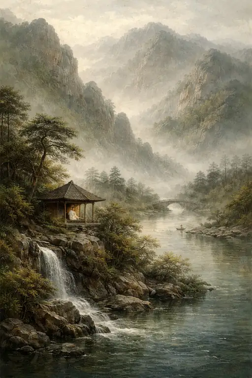Solitude's Embrace in the Foggy Valley