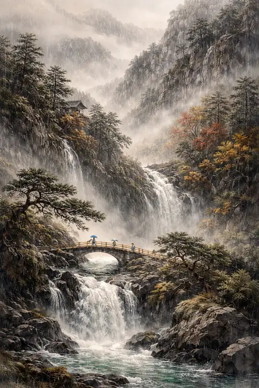 山肌を濡らす涙雨