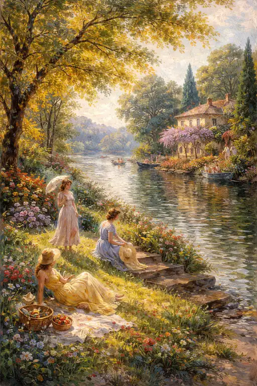 Idyllic Reverie by the Gentle River