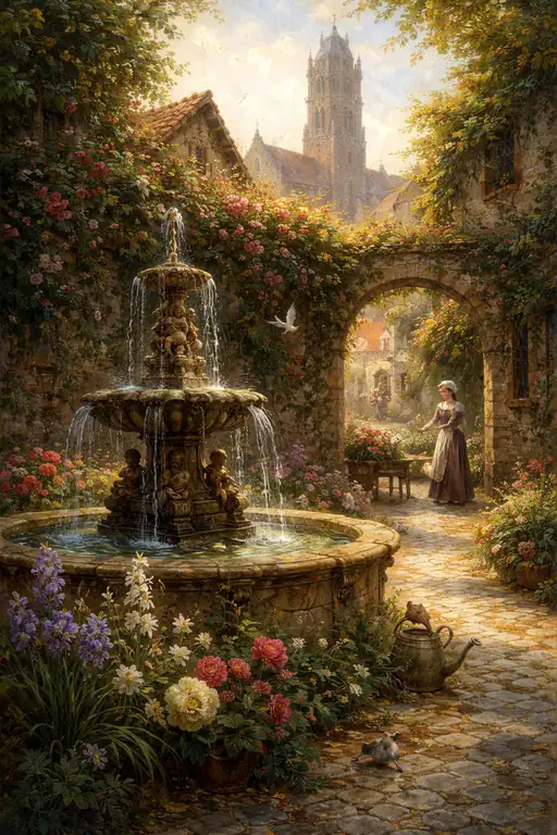Grace in the Sun-Drenched Courtyard