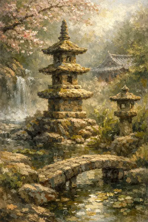 わびさびの春、庭園の微睡み